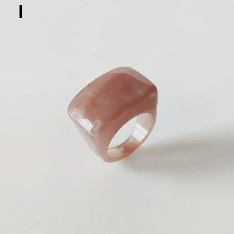 Bague créative en résine acrylique, Vintage, Simple, géométrique, carrée, pour femmes et hommes, bijoux: Violet