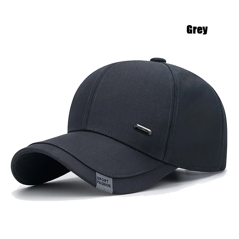 Nueva , ropa de algodón para hombres, gorra de béisbol de mediana edad, gorras de camionero, gorra deportiva informal clásica para exteriores, gorras para papá: Gris