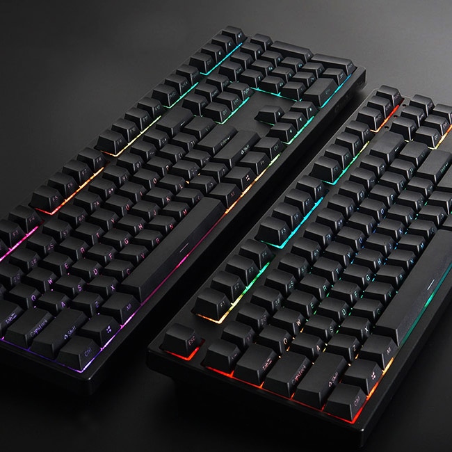 Keycaps Set Front Side Print Backlit 104 key standard ANSI shine through legends PBT CHERRY profile for Mechanical keyboard