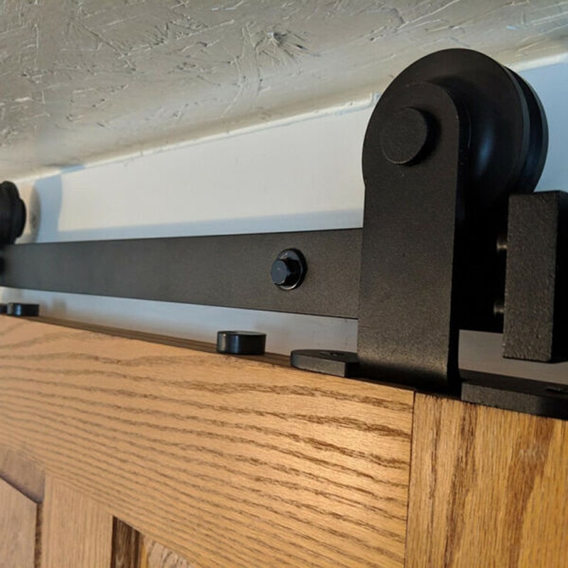 Sliding Barn Door Roller Sliding Track Kit Top Mounted Hanging Rail Hanger Track Door Hardware For Closet Cabinet Sliding Door