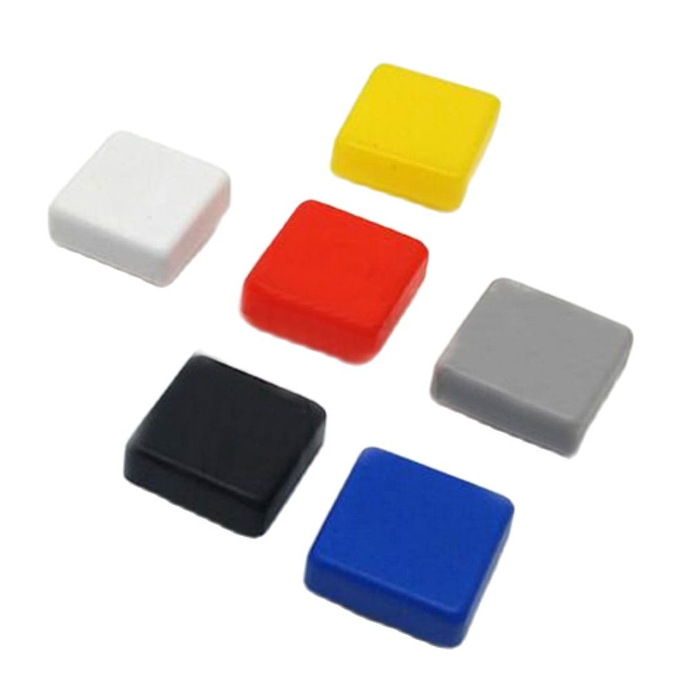 Tapa de interruptor de botón cuadrado, tapas de botón multicolor para interruptores táctiles cuadrados de 12x12mm, 100 Uds.
