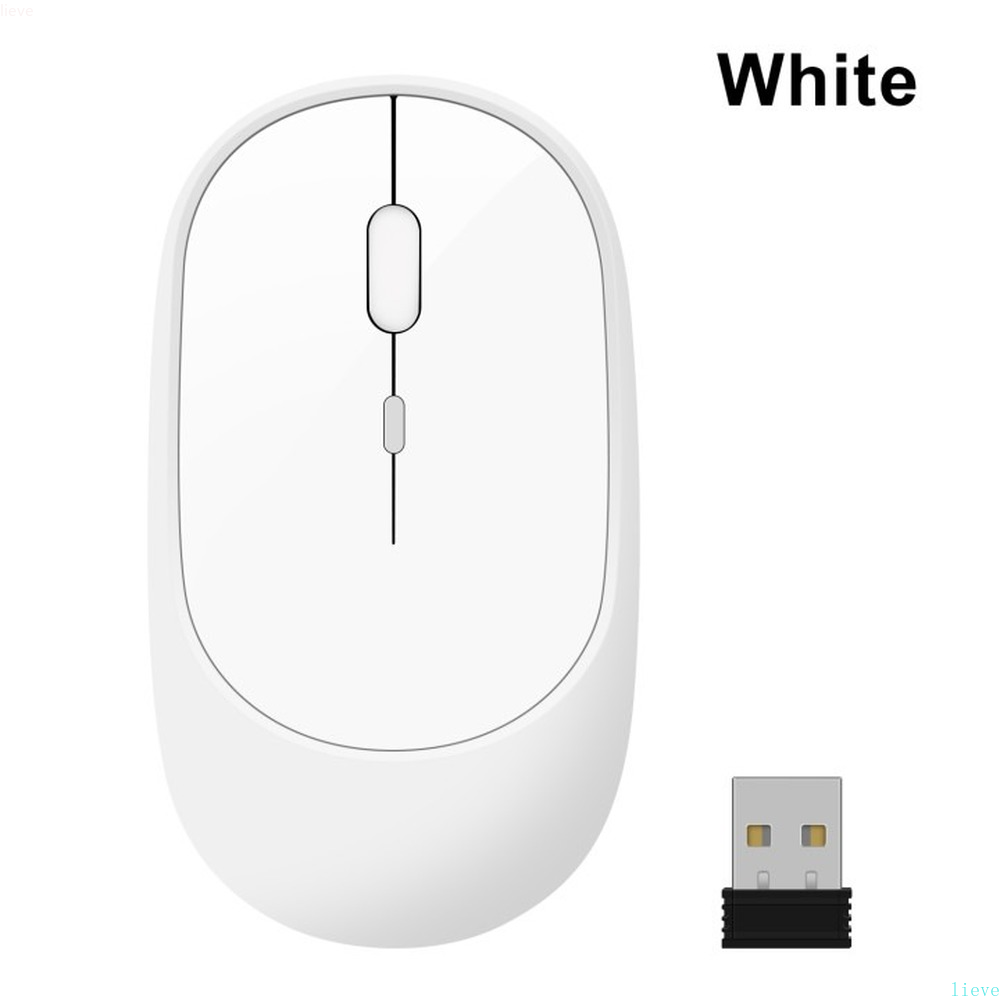 Mouse Bluetooth Wireless per MacBook PC iPad Computer ricaricabile Dual mode Bluetooth + USB Mous, Mouse Wireless silenzioso ergonomico: WHITE