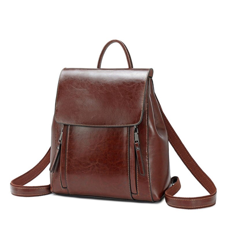 RanHuang Women Backpack Split Leather Backpack Women's Travel Bags School Bags For Teenage Girls: Coffee