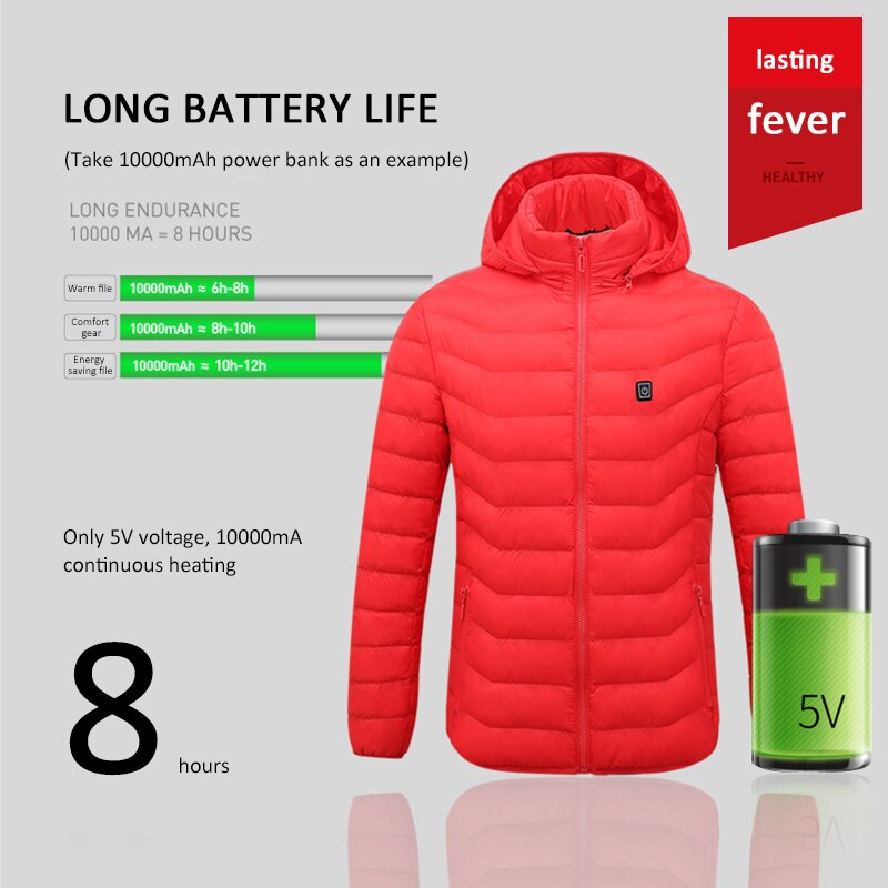 Eight-zone Heating Smart Heating Clothing Winter Light Thin Heating Protection Jacket Male Electric Heating Vest USB Cotton Coat