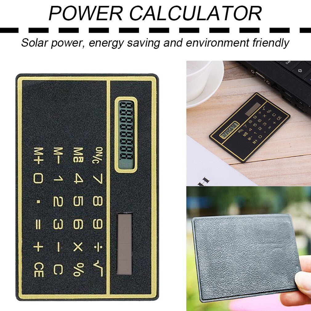 Calculadora de energia solar ultra fina de 8 dígitos com tela sensível ao toque design de cartão de crédito portátil mini calculadora para a escola de negócios