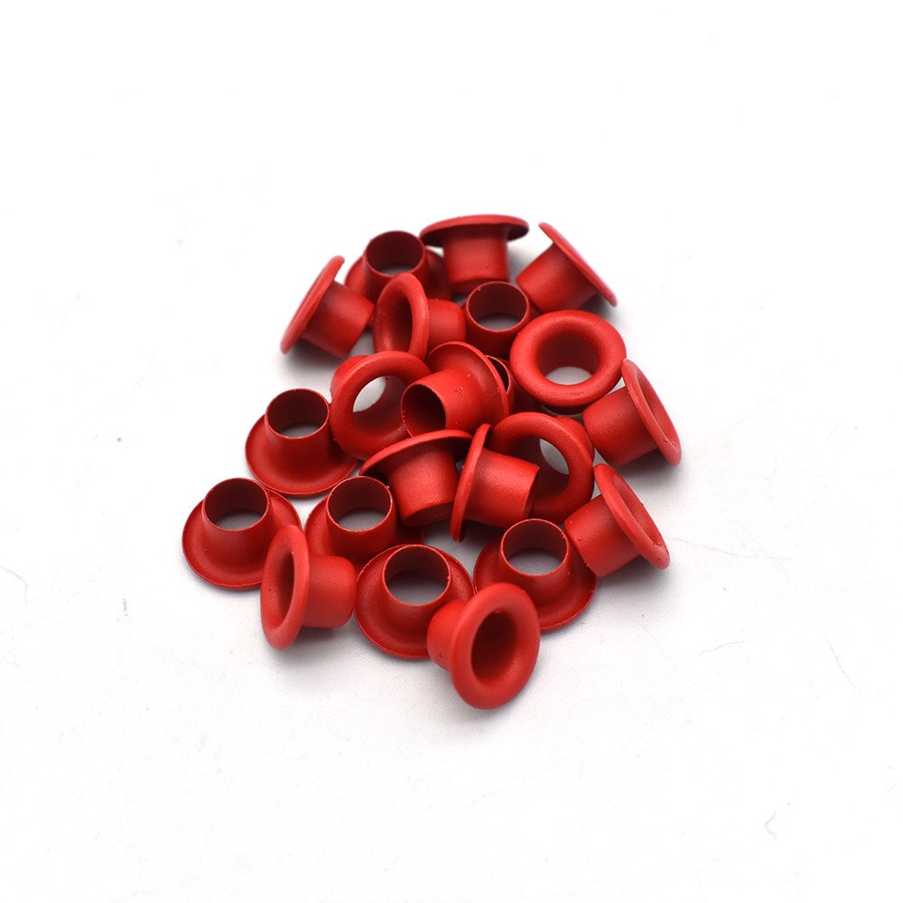 Oeillet minuscule en laiton, 4mm, 7 couleurs, œillets métalliques pour bricolage, vêtements, projets artisanaux de Scrapbooking, 100 pièces: Red