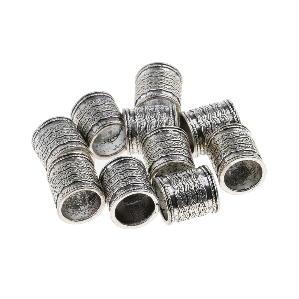 10 styk dreadlocks perler - hår flet manchetter dread lock ring - hårspænde filigran rør værktøj til fletning af smykker dekoration