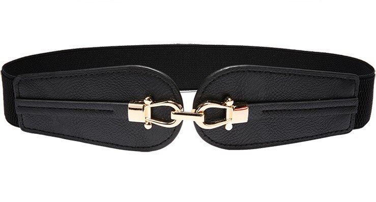 Mode Zwarte Cumberbanden Dame Brede Elastische Lederen Riem Jurk Jas Buikband Ceinture Luxe Gordel Rode Vrouwen: style 1 black color
