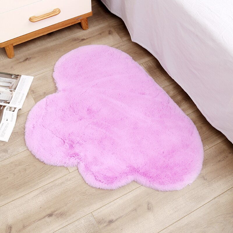 Alfombra suave mullida con forma de nube para decoración de sala de estar alfombra de piel sintética para habitación de niños alfombra de área peluda moderna mat 70x90cm: 2