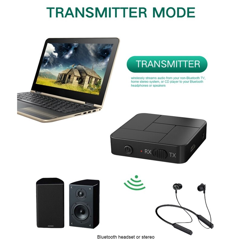 Bluetooth 5.0 modtager sender 3.5mm aux jack rca usb dongle trådløse o adaptere håndfri opkald mikrofon