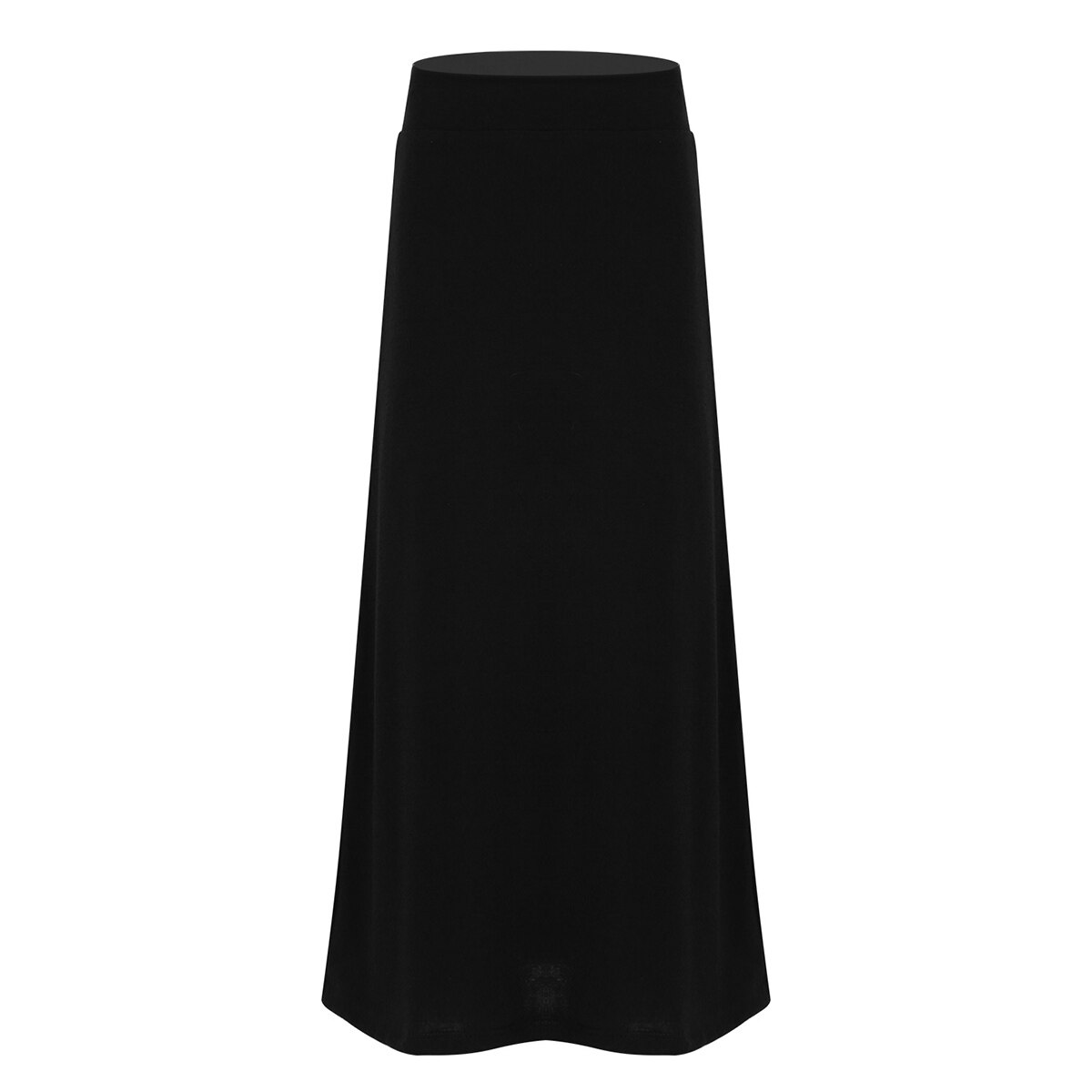 iiniim Kids Girls Solid Color Stretchy Lightweight Maxi Skirt for Casual Party School Summer Skirts Parties Clohing for Child: Black / 6