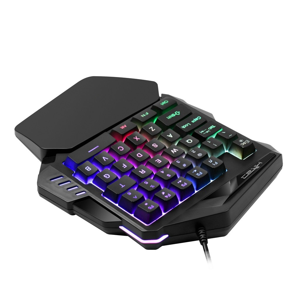 Wired 35 Keys LED Backlit Usb Ergonomic Single Hand Keypad Gaming Keyboard Gamer Pbt Keycap Keyboard Mechanical