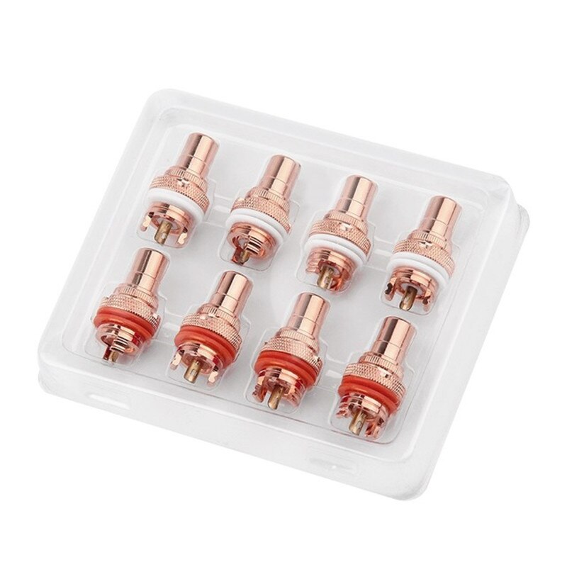 Rca-kontakt honhögtalarterminaler guld/rodiumpläterad koppar rca-uttag chassi cmc-kontakter audiojack hifi-adapterkontakt: Koppar 1 låda