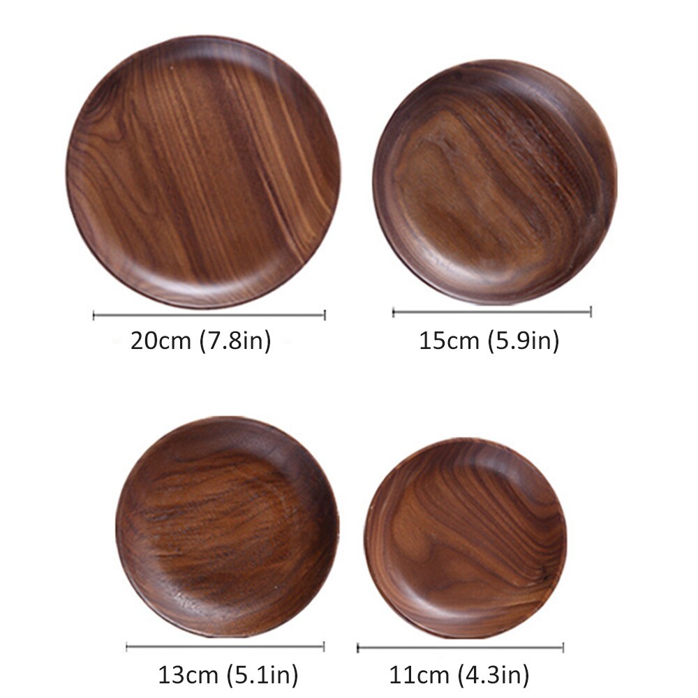 Japanese Round Dessert Plate Round Cake Tray Wooden Saucer Tea Tray Dessert Dinner Breakfast Plate Kitchen Accessories