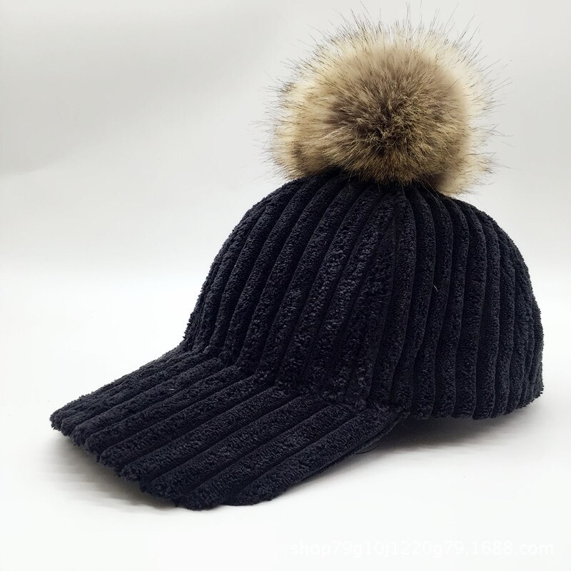 Kvinnor höst vinter hatt manchester hår boll justerbar kvinnlig hatt casual hatt casquette: A -1