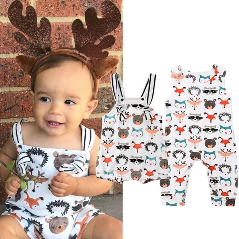 Baby Boy Girl Animal Bodysuit Jumpsuit Playsuit Outfit Clothes
