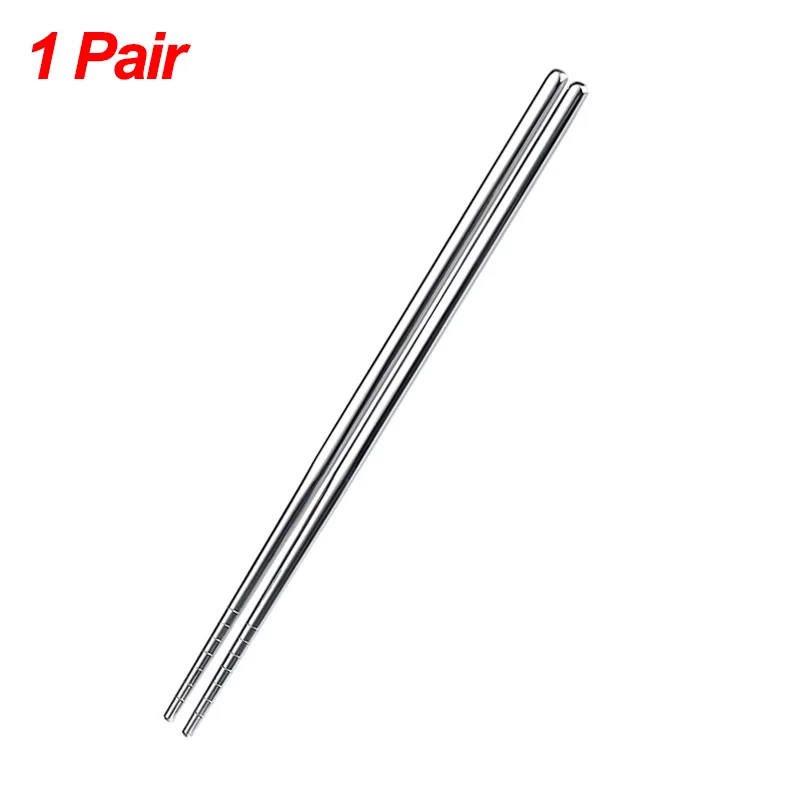 Palillos chinos de acero inoxidable, palillos antideslizantes para Sushi, palillos de Metal para comida japonesa coreana, juego de vajilla de cocina, 1/2/5 pares