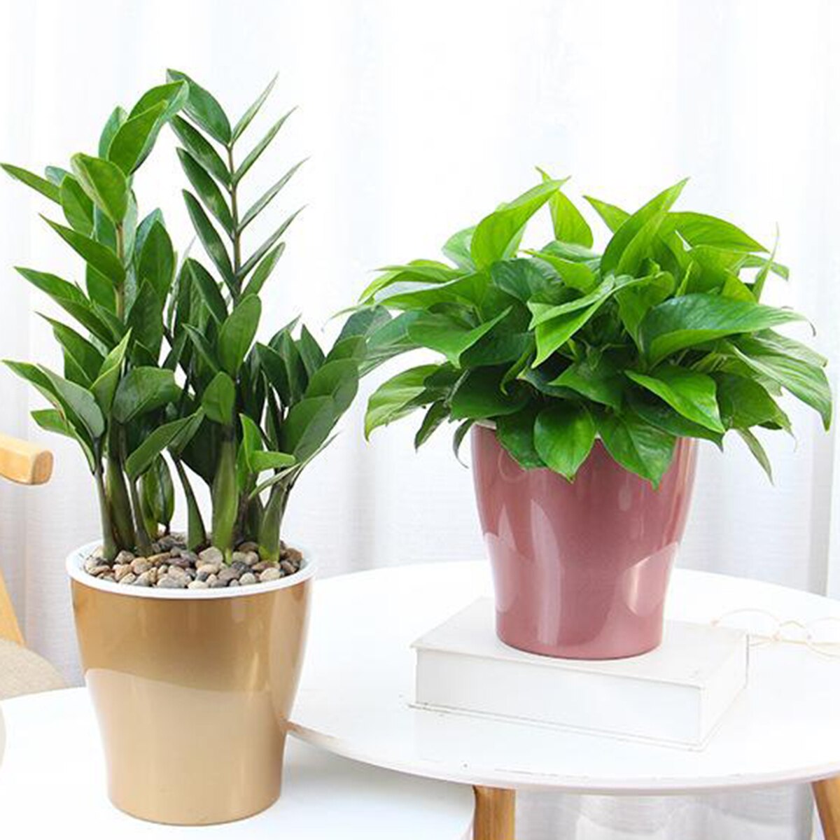 Goud Zilver Rose Goud Bloempot Self Watering Absorberen Bloem Plant Lui Gesimuleerde Metalen Potten Voor Yard Garden Outdoor Living