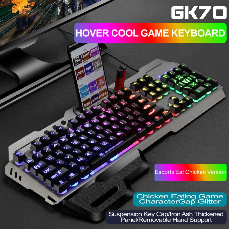 Gaming Keyboard Gamer Keyboard and Mouse Combos with Breathing Backlight USB Wired 104 Keycaps Ergonomic Keyboard for PC Laptop: SMT3C526Black