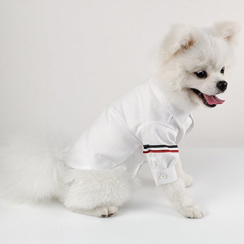 Ropa de Pomerania Formal estilo coreano, traje de ocio a la para Bulldog Francés, camisa de Pug, camisas para perros de negocios, disfraz para perros