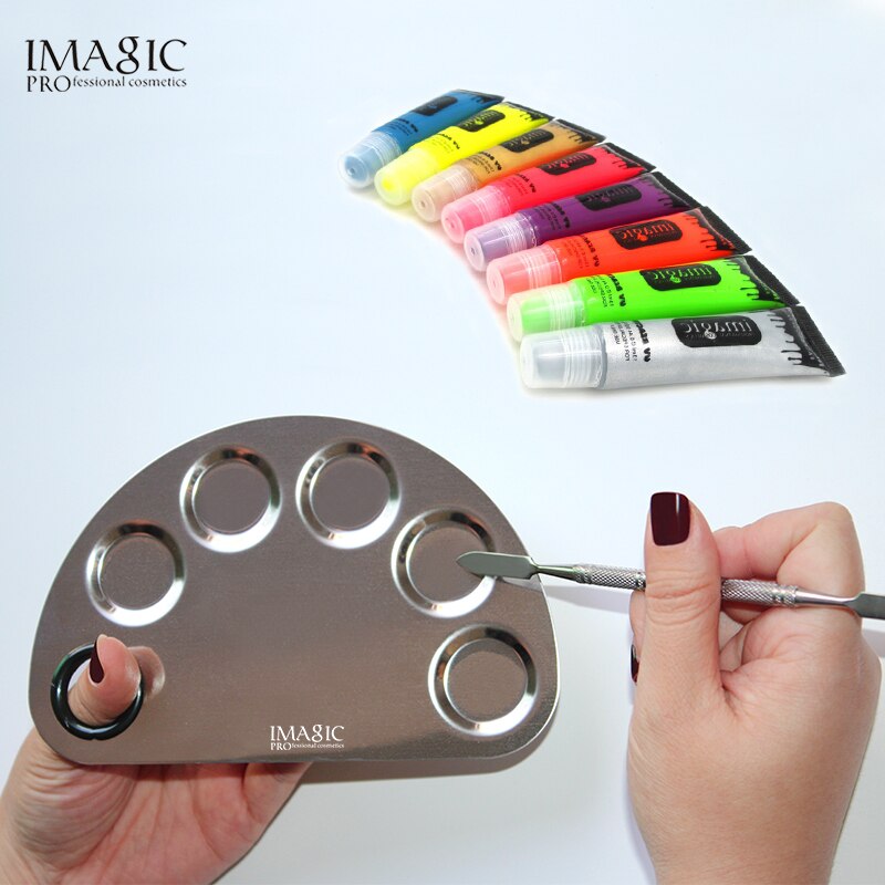 IMAGIC Professionelle machen-hoch Palette Schönheit Edelstahl machen-hoch Nagel Lidschatten Stiftung Mischen Palette Spachtel Kosmetische Werkzeuge