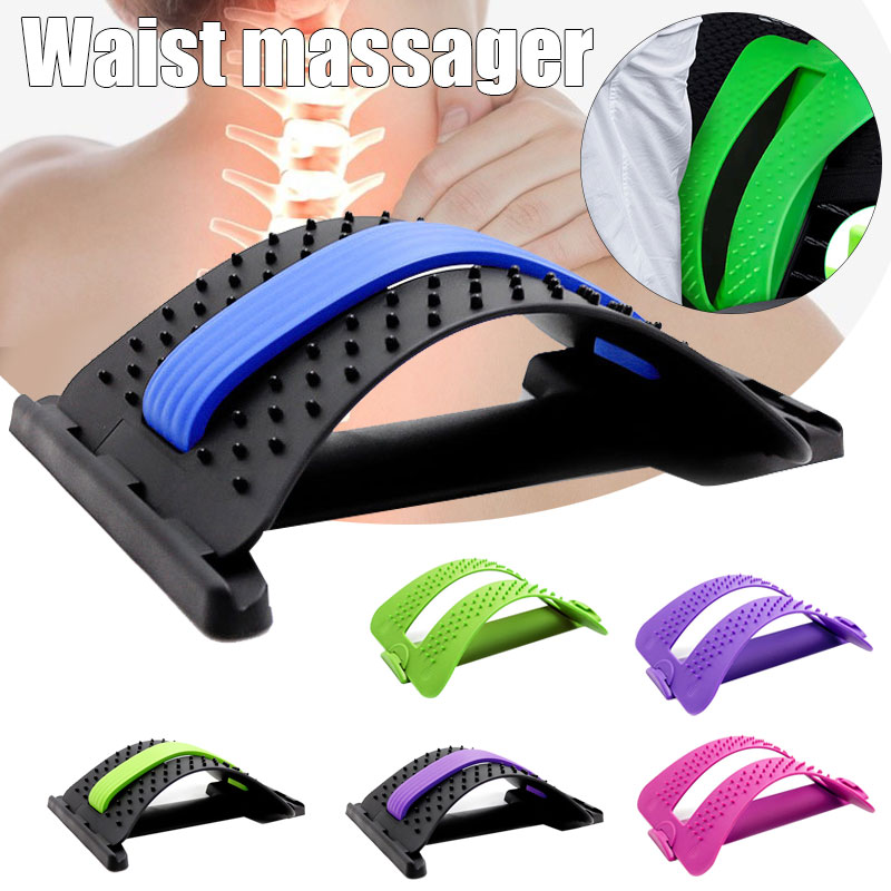 Back Stretch Equipment Massager Stretcher Fitness Lumbar Support Relaxation Spine Pain Relief DOG88