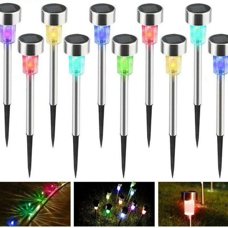 Led-zonnetuinlamp, zonnelandschapspadlamp, zonnegazonlamp in meerdere kleuren voor terras, tuinpad, wandelpaddecoratie, zonnelamp