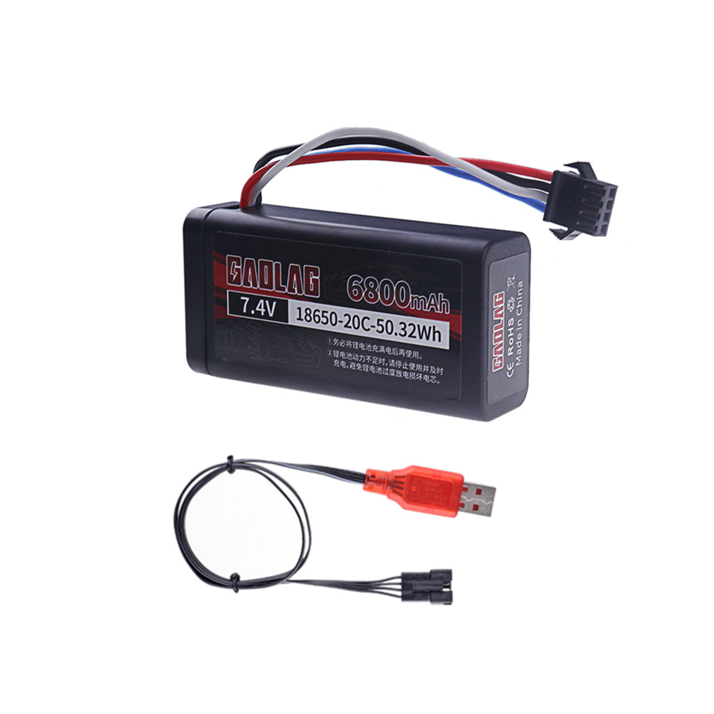 18650 7.4V 3500Mah/5000/6800mAh Li-ion battery SM4P plug/Charger for Udi007 Udi001 UDI002 UDI902 HJ806 960 961 RC racing boat: Pink