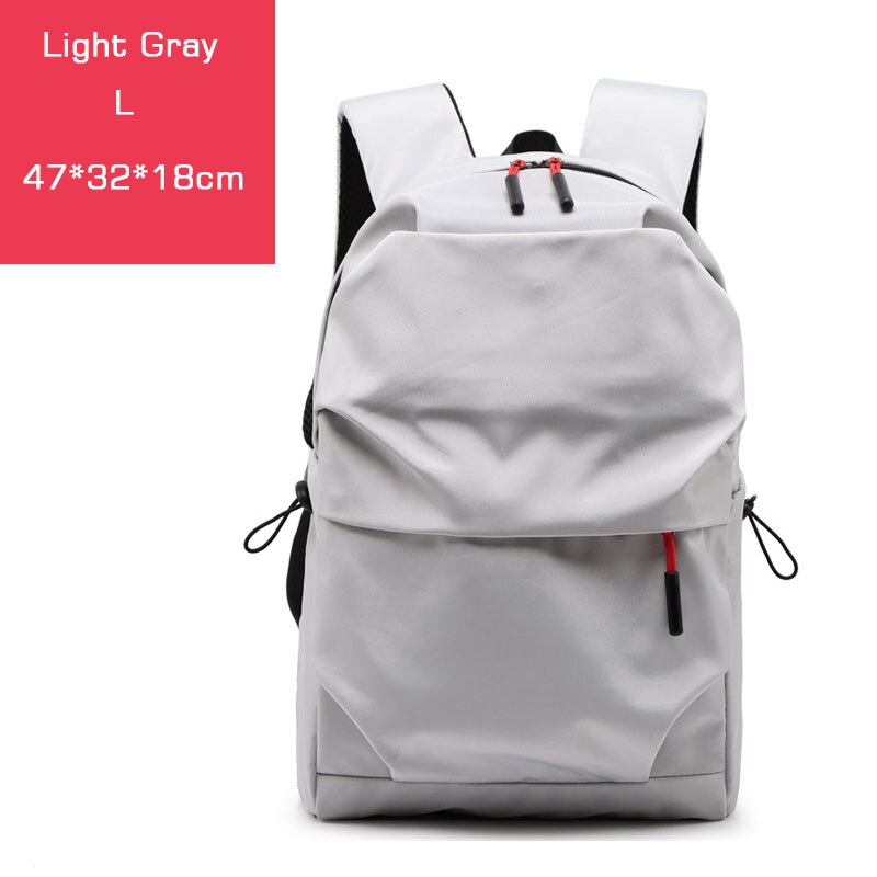 Crossten urban backpack 15 laptop bag Large capacity Pleated Casual SchoolBag Waterproof Teenage Student Mochila: Light Gray L