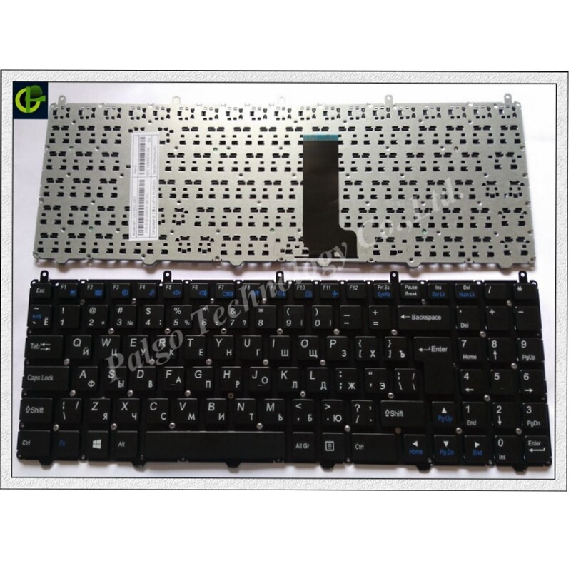 Russisk ru-tastatur til dns clevo  w650sf w650rc w650rb 0170724 0170726 0801006 mp-13 h 86 suj 4303 svart