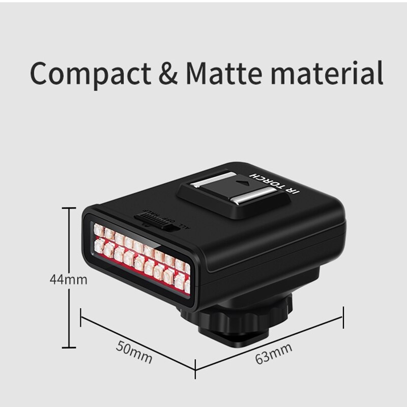 Videokamera lys fotografering lys på kamera 1/4 gjenget skrog infrarød nattsyn lys lampe til vlog kamera
