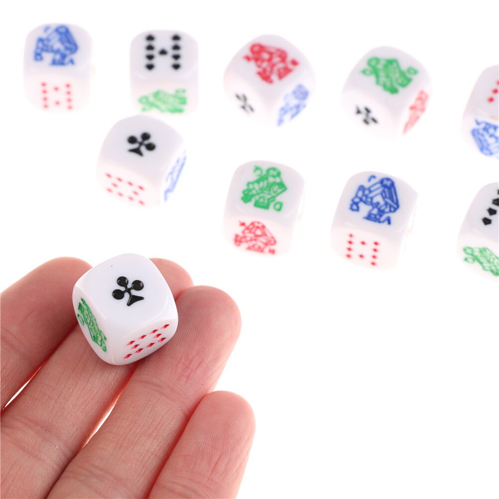 10 Pieces 12mm Six Sided Poker Dice for Casino Poker Card Game Favours