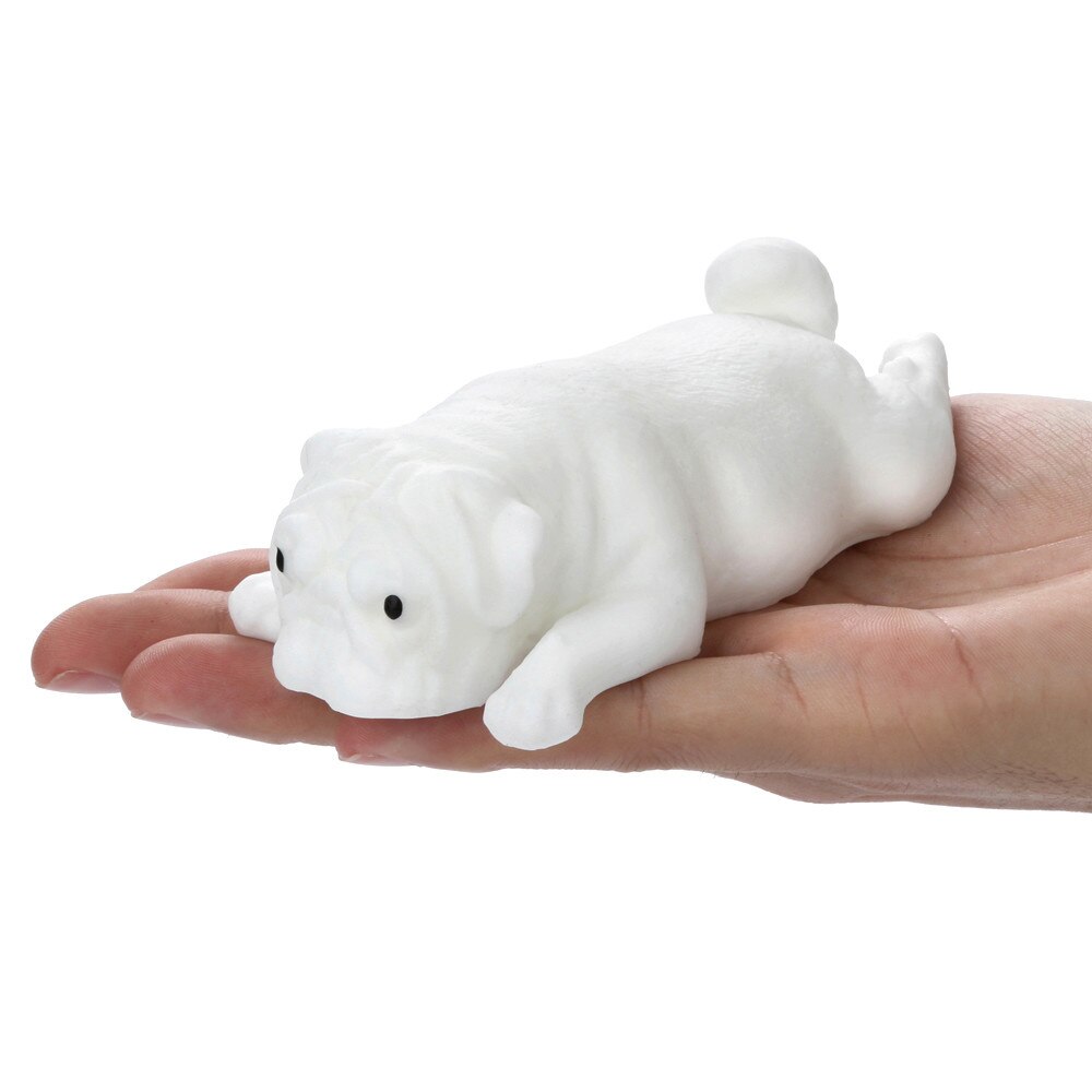 Squishies Mochi Pug Puppy Squeeze Healing Fun Kawaii Stress Reliever Toys Decompression Toys Slow Rising Stress Reliever T: White