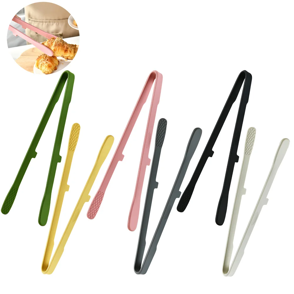 1Pcs Silicone Toast Tongs Kitchen Accessories Trivet Tongs for Kitchen Tongs Non-slip Cooking Clip Clamp BBQ Salad Tools Grill