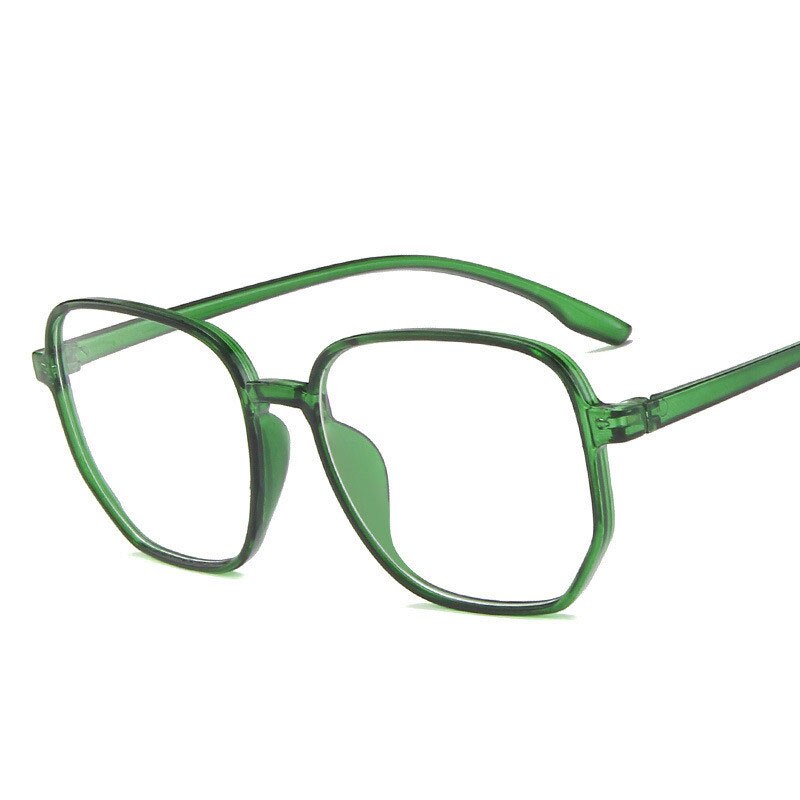 Polygon transparant groot frame vrouwelijk plat oversized vierkant optisch anti-blauw licht unisex trend brilmontuur: Kleur -02