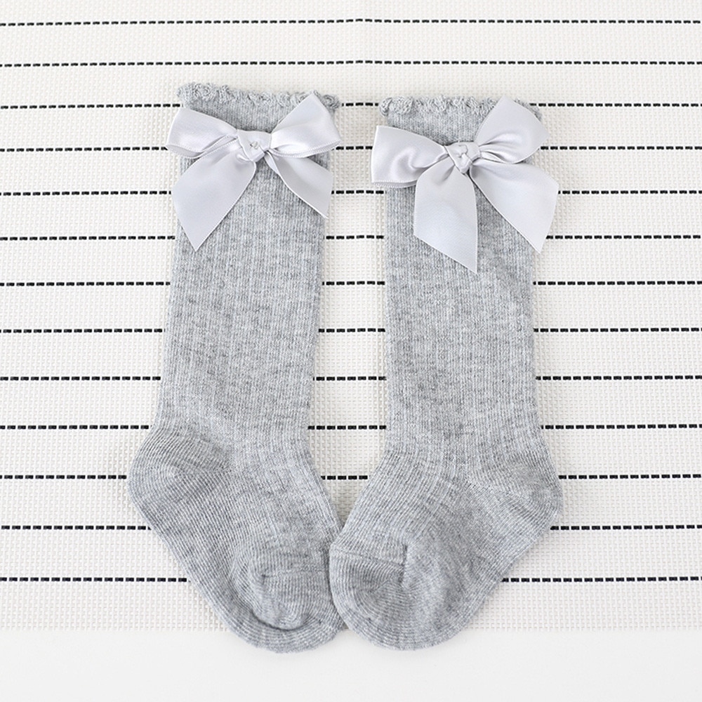 Kids Toddlers Girls Big Bow Knee High Long Soft Cotton Lace Baby Socks Kids socks kids socks #K12
