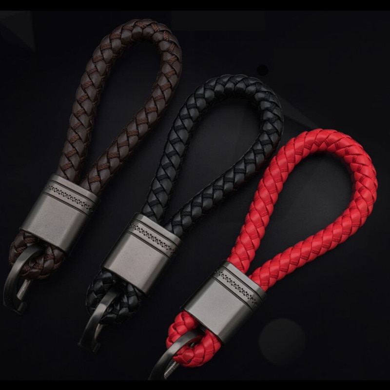 1X Hand Woven Leather Car Keychain Key ring For Land Rover LR2 LR3 Freelander Discovery Evoque Range Rover Sport Accessory