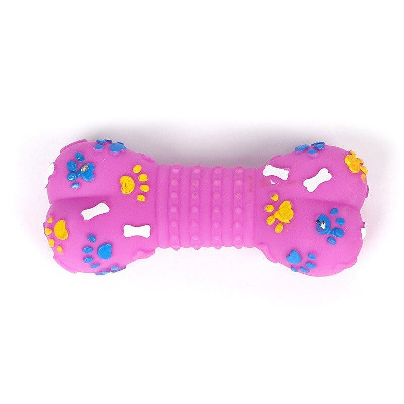 Jouet en plastique os pour chien, jouet à mâcher, porte-friandises, nettoyage des dents, jouets à couineur, entraînement interactif, fournitures pour animaux de compagnie: Rosy