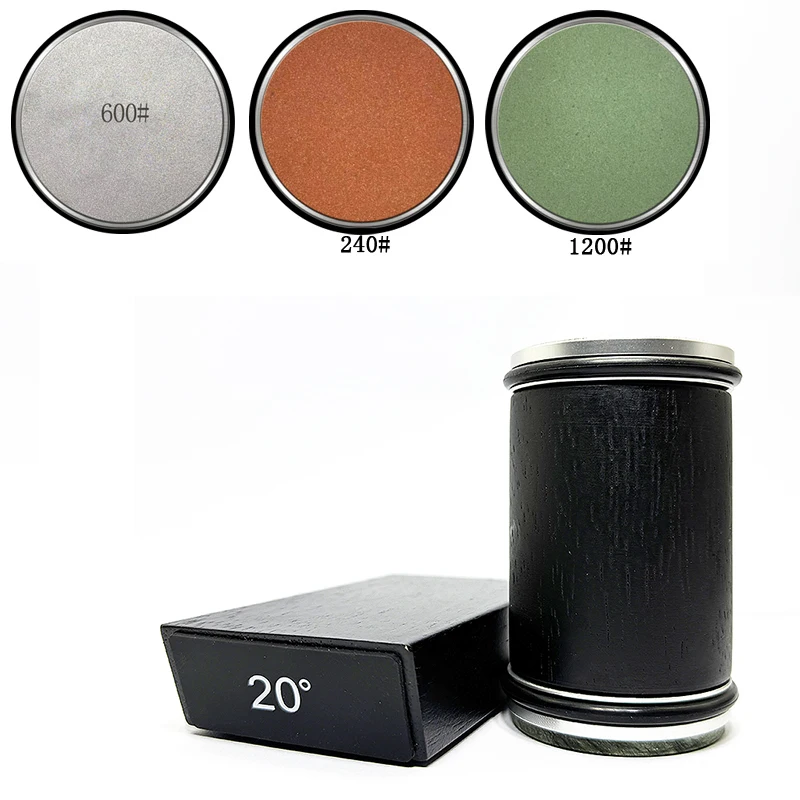 Rolling Knife Sharpener Magnetic Knife Holder Diamond Sharpening Stone 15 & 20 Degree Roller Sharpening for Kitchen Knives Tool: Clear