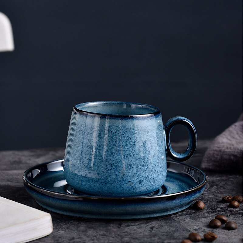 280ml høykvalitets keramiske kaffekopper kaffekopp enkel europeisk stil krus cappuccino blomsterkopper latte: B