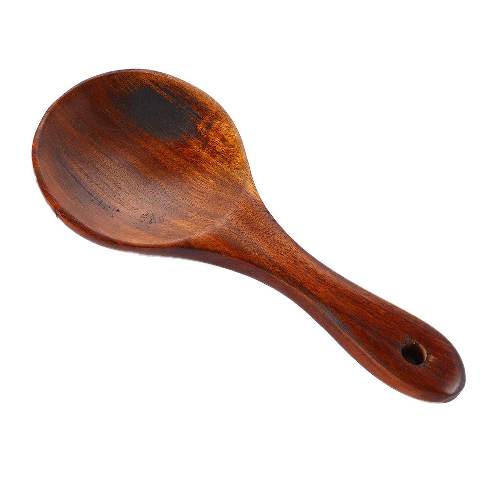 Cucharas de madera de mango largo para cocina cucharón, paleta de arroz, colador de mango largo grande de madera, cuchara espumadera, utensilios de cocina