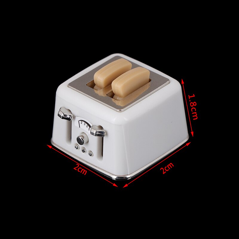 1/12 Schaal Doll House Brood Machine Met Toast Miniatuur Poppenhuis Mini Accessoires Leuke Decoraties Broodrooster