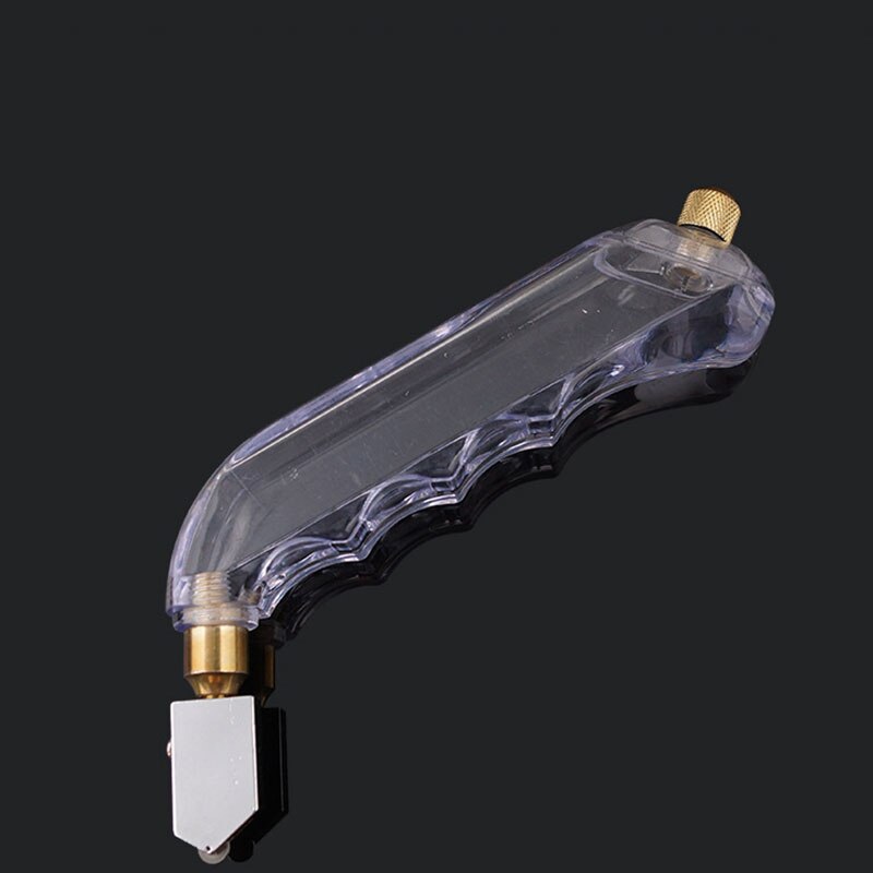 1PCS Upgrade Diamond Glass Cutter Alloy Glasses Cutter Large Wheel Oiling Roller Multifunctional Bent Handle Glass Cutter: Default Title