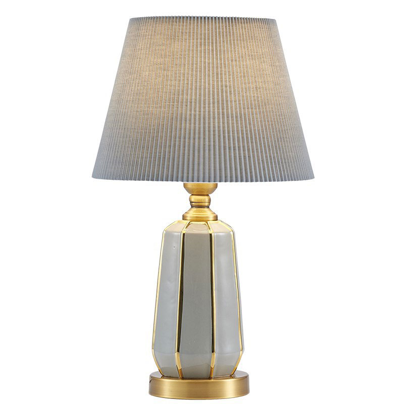 Amerikansk keramisk skrivebordslampe europeisk stue arbeidsrom bryllupsrom soverom nattbordslampe enkel moderne nordisk stoff skrivebordslampe