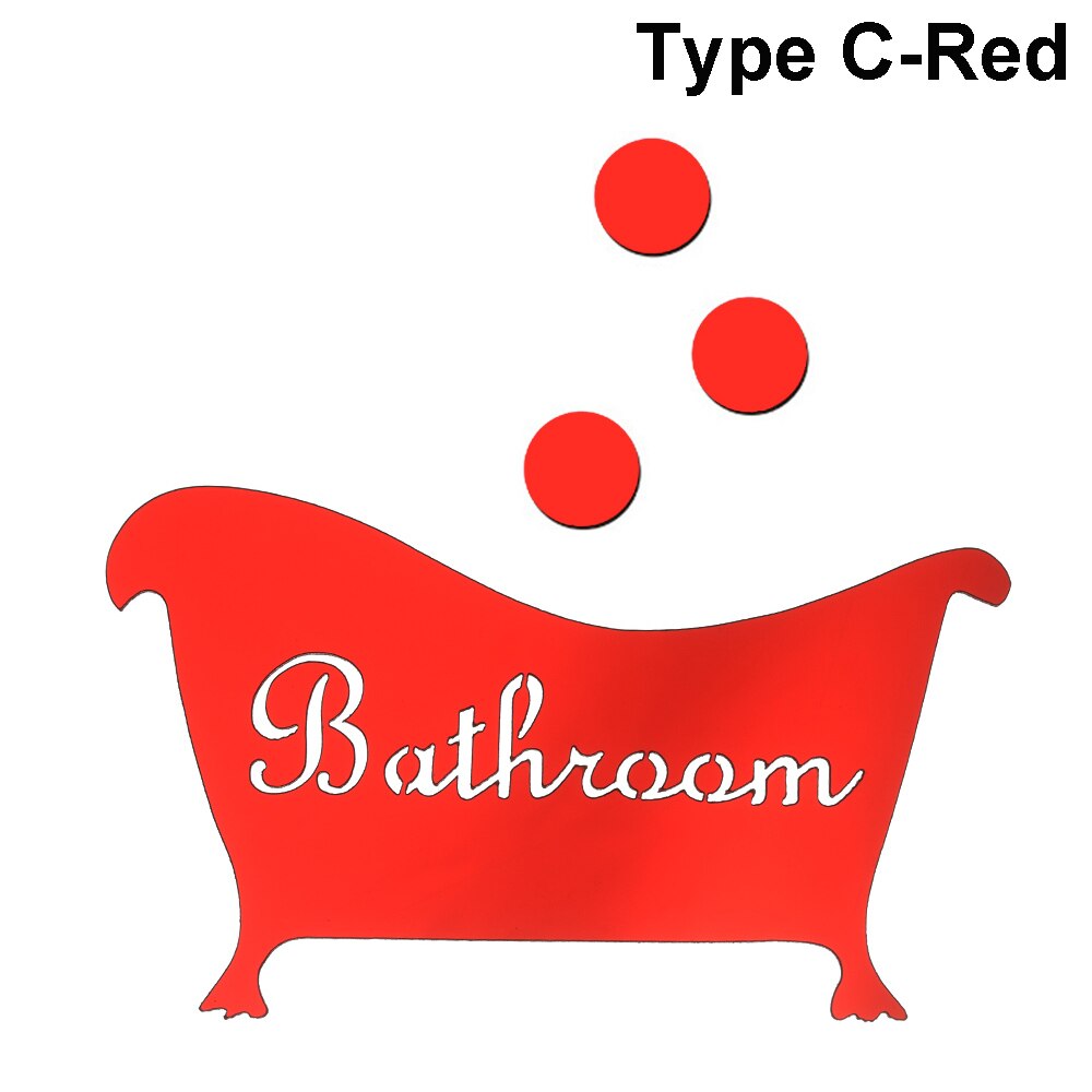 3D Vinyl Bad Spiegel Aufkleber Frau & Mann Wc Zeichen Spiegel Wand Aufkleber Home Hotel Waschraum Tür Zeichen Spiegel Aufkleber: red Type C