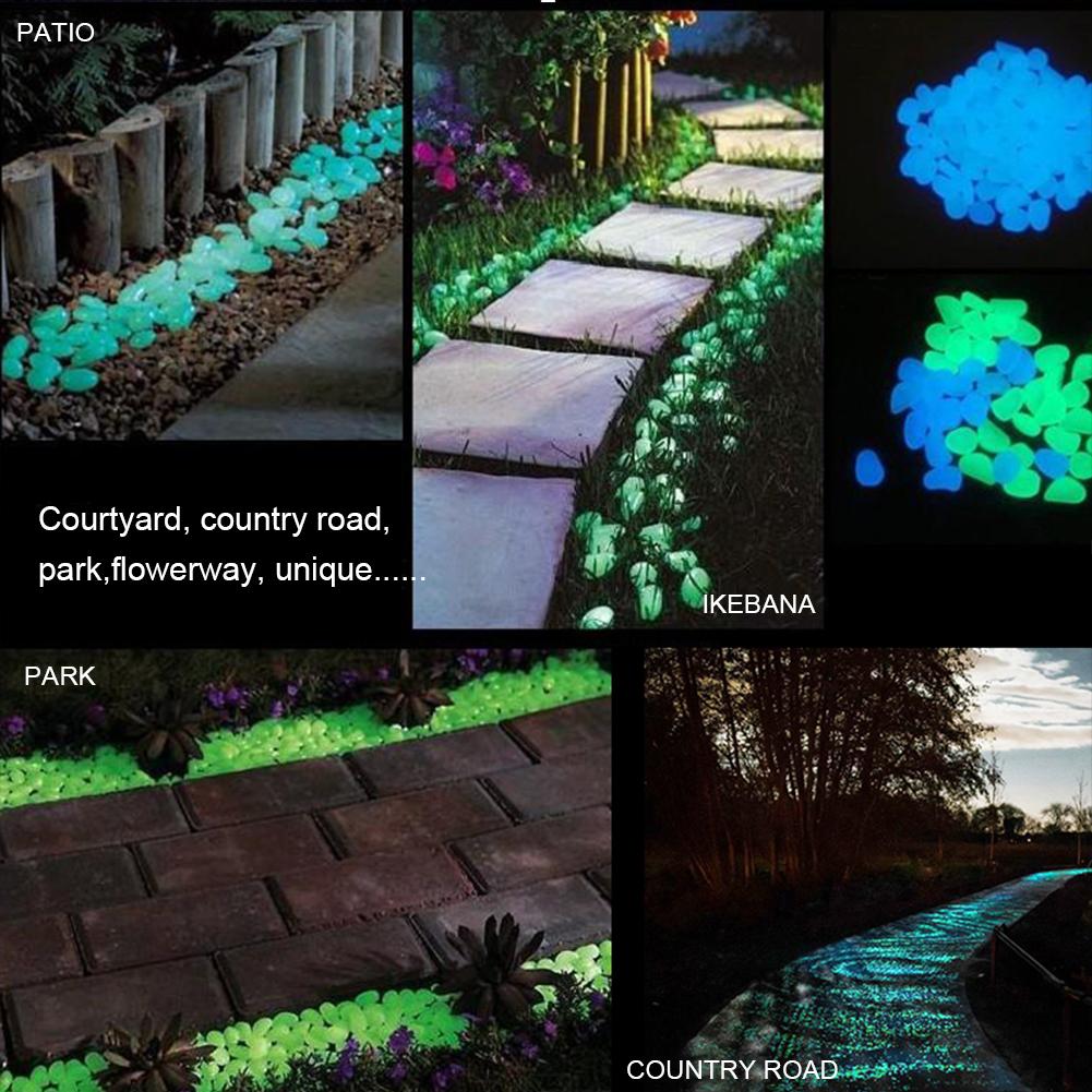 100/200 Stuks Lichtgevende Stenen Glow In The Dark Tuin Steentjes Glow Stones Rocks Voor Loopbruggen Tuinpad Gazon yard Decoraties Prop