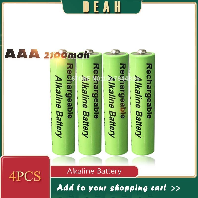 1-4pcs AAA Rechargeable Battery 1.5V 2100mah Alkaline Batteries for Remote Control Electronic toys LED light Shaver Radio: 4PCS AAA2100MAH