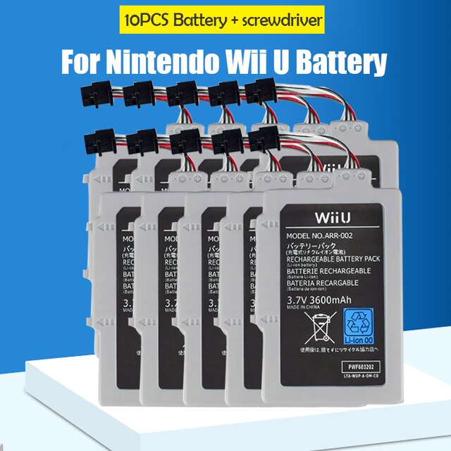Paquete de batería recargable para Nintendo Wii U, 3,7 V, 3600mAh, ARR-002, controlador de mando, batería de repuesto con paquete de herramientas