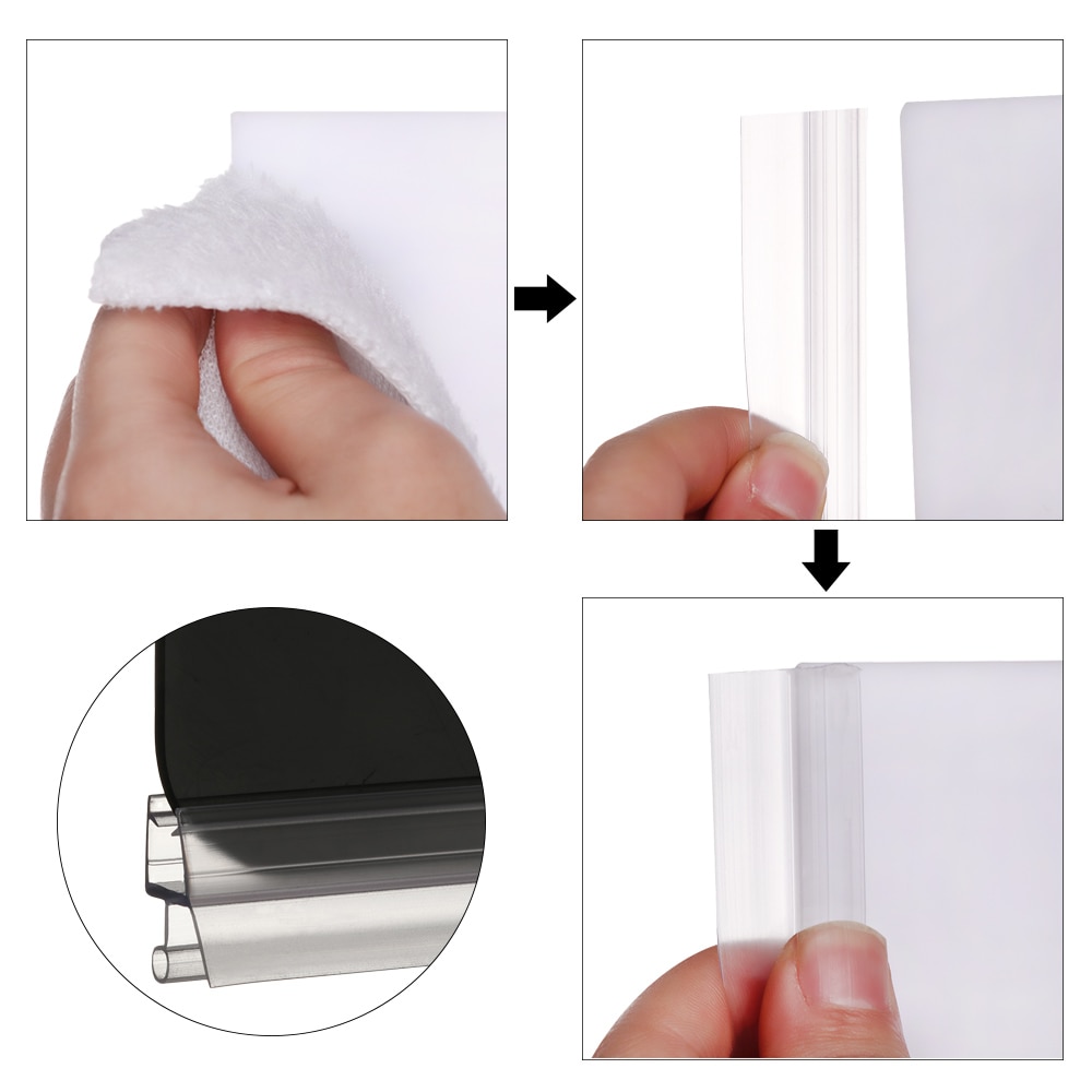 Bad douche hordeur rubberen afdichtingsstrip 1m(50cm+50cm) 4 to 12mm afdichtingsspleet raam deur tochtstrip badkamer hardware