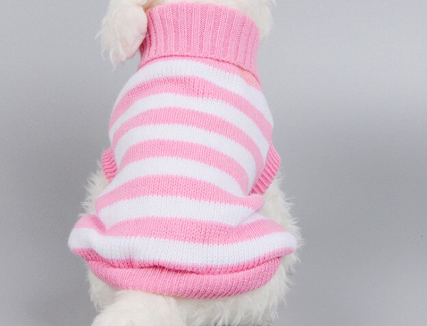 Pull tricot chaton chiot | Chien chat, tricot classique col roulé, tricot animal de compagnie, automne hiver manteau vêtements 3 couleurs: Rose / S